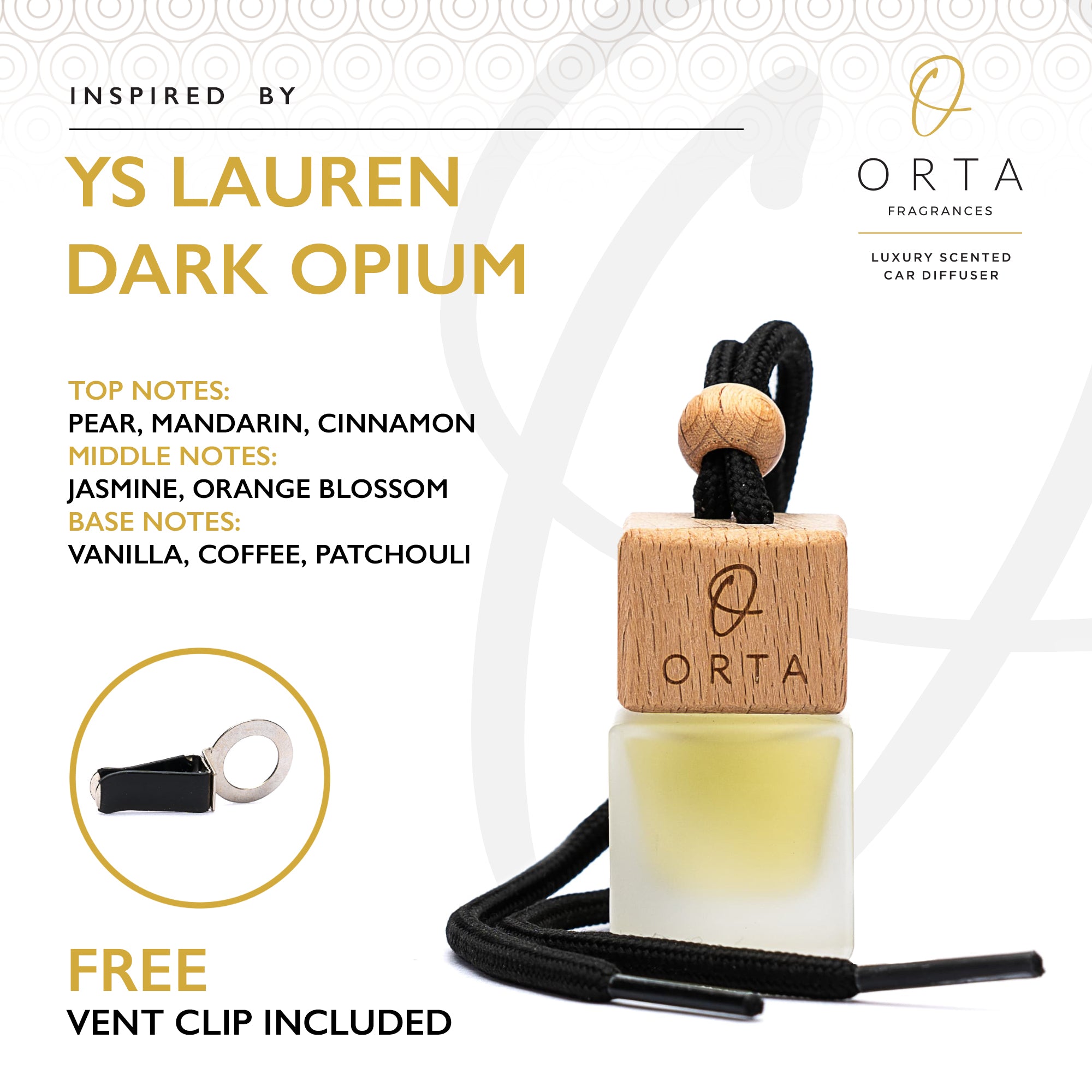 No3 Dark Opium Inspired Car Air Freshener - 8 ml